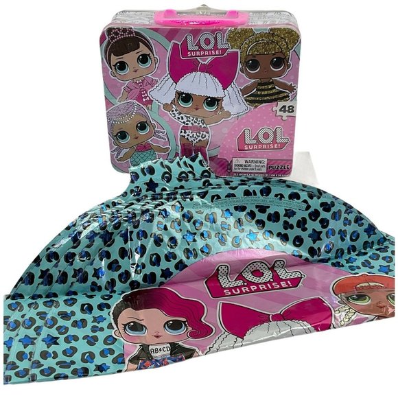 LOL Surprise Other - LOL Surprise! 48 Piece Cardinal Puzzle Collectors Lunch Box & 4 Mylar Balloons